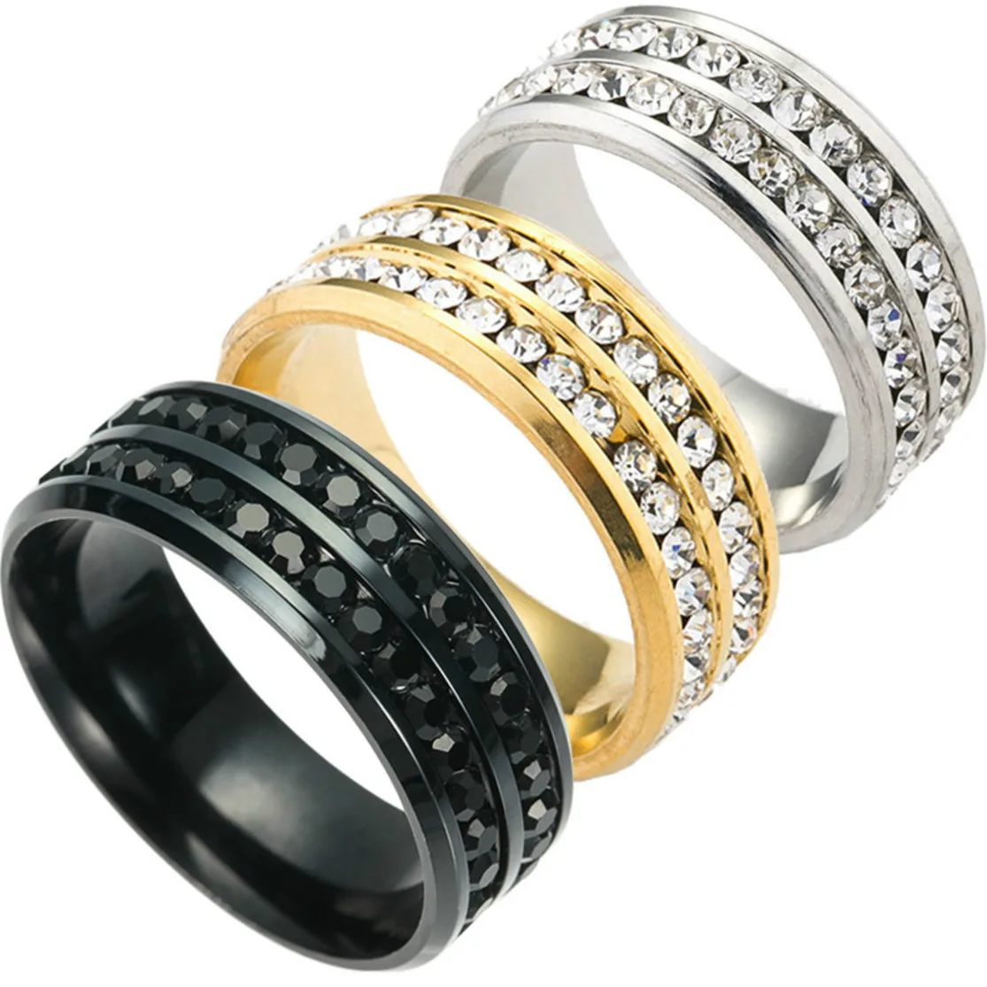Ring Size 5 Crystal Ring To The Of Korean Double Row Drill Stainless Steel Ring Wedding Rings For Women Bague Femme Anillo Mujer
Ring Size 5 Crystal Ring To The Of Korean Double Row Drill Stainless Steel Ring Wedding Rings For Women Bague Femme Anillo Mujer