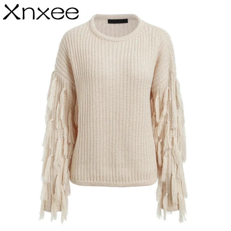 Xnxee Tassel knitted sweater women pullover loose Casual army green winter sweater female O neck 2020 autumn jumper pull femme
Xnxee Tassel knitted sweater women pullover loose Casual army green winter sweater female O neck 2020 autumn jumper pull femme