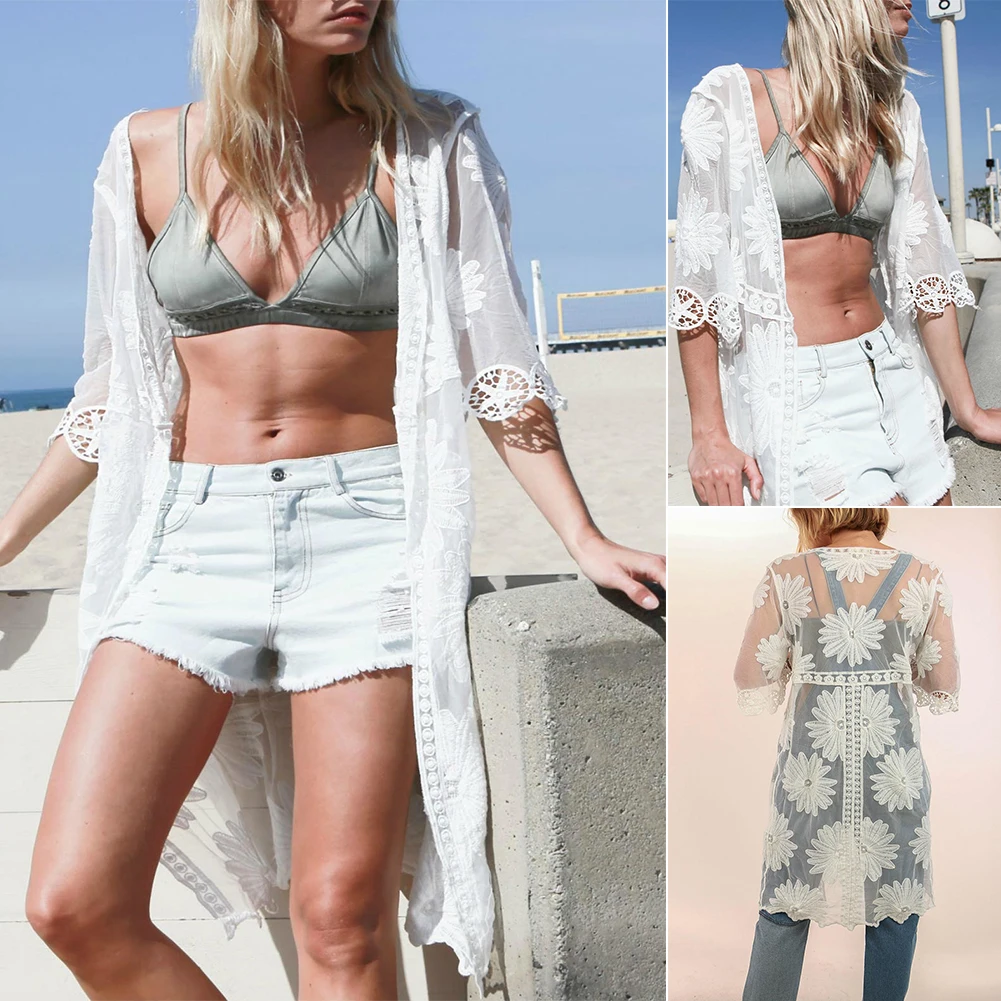 New 2019 Women's Sexy Lace Transparent Sun Protective Long Coat Jacket Summer Beach
New 2019 Women's Sexy Lace Transparent Sun Protective Long Coat Jacket Summer Beach