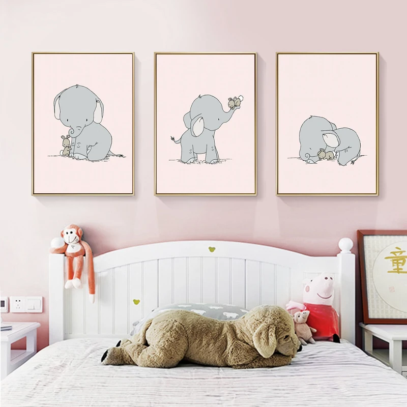 Cartoon Lovely Animal Wall Art Canvas Painting Nordic Posters and Prints Elephant Bunny Wall Pictures Kids Room Girl Room Decor
Cartoon Lovely Animal Wall Art Canvas Painting Nordic Posters and Prints Elephant Bunny Wall Pictures Kids Room Girl Room Decor