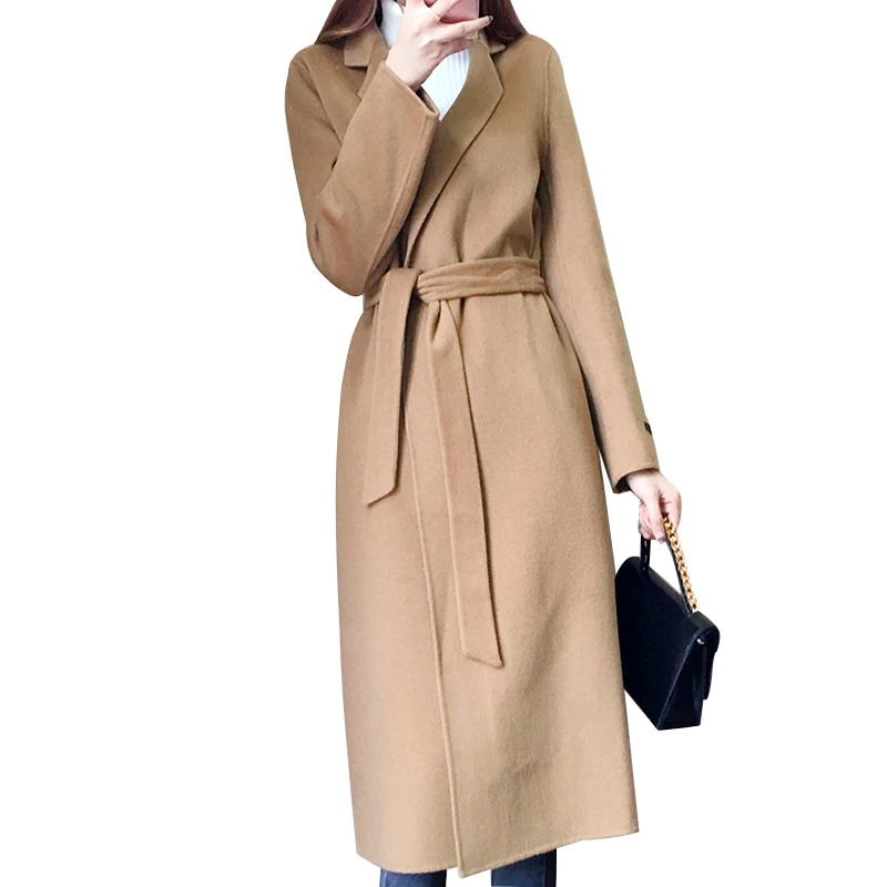 2019 New Women Autumn Wool Blend Jacket Female Warm Winter Long Sleeve Jacket With Belt Black Khaki Slim Cardigan Long Coat H42
2019 New Women Autumn Wool Blend Jacket Female Warm Winter Long Sleeve Jacket With Belt Black Khaki Slim Cardigan Long Coat H42