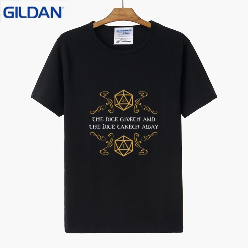 Dice Giveth и Taketh Away Dnd футболка для мужчин дизайн наряд Базовая однотонная лучшая Awesome