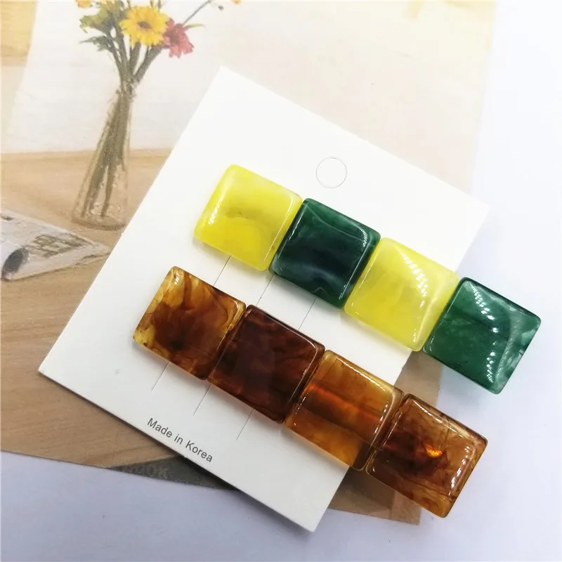 Hot 2PCS/Set Women Hairgrip Vintage Square Hairpins Geometric Hair Accessories Hair Clips Resin Barrettes Acrylic Korea
Hot 2PCS/Set Women Hairgrip Vintage Square Hairpins Geometric Hair Accessories Hair Clips Resin Barrettes Acrylic Korea