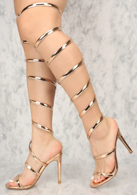 New Arrivals Gold Metallic Leather Thigh High Boots Peep Toe Cut-out Cross Strap Thin Heel Gladiator Sandals Women Customized
New Arrivals Gold Metallic Leather Thigh High Boots Peep Toe Cut-out Cross Strap Thin Heel Gladiator Sandals Women Customized