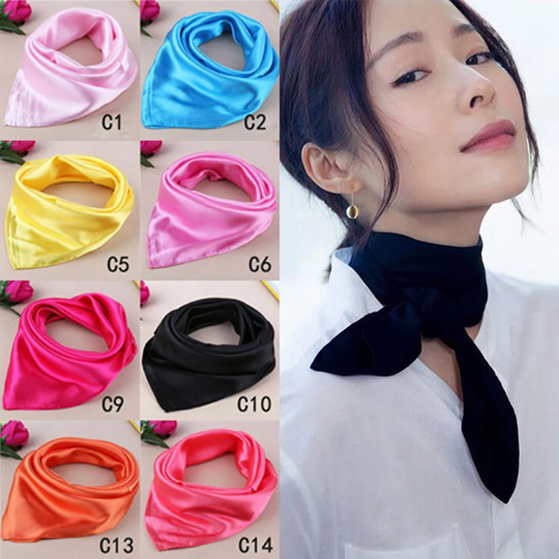 1pc New Scarves Neckerchief 60cm X 60cm Scarf Square Head Neck Wrap Solid Silk Fashion Bandana Feeling Satin Women Lady
1pc New Scarves Neckerchief 60cm X 60cm Scarf Square Head Neck Wrap Solid Silk Fashion Bandana Feeling Satin Women Lady
