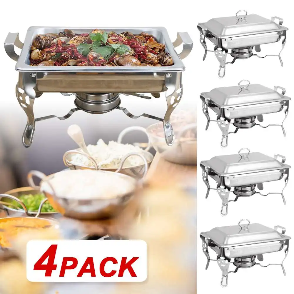 4Pcs 4.5L Chafing Dish Buffet Stoves Caterer Food Warmer Burner Tray Wedding Party Stainless Steel Buffet Stove
4Pcs 4.5L Chafing Dish Buffet Stoves Caterer Food Warmer Burner Tray Wedding Party Stainless Steel Buffet Stove