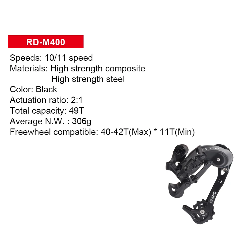 S-Ride RD-M400 10/11 Speed Mountian Bike Long Cage Rear Derailleur Compatible With SHIMANO Cycling MTB Bicycle Gear Parts 306g
S-Ride RD-M400 10/11 Speed Mountian Bike Long Cage Rear Derailleur Compatible With SHIMANO Cycling MTB Bicycle Gear Parts 306g