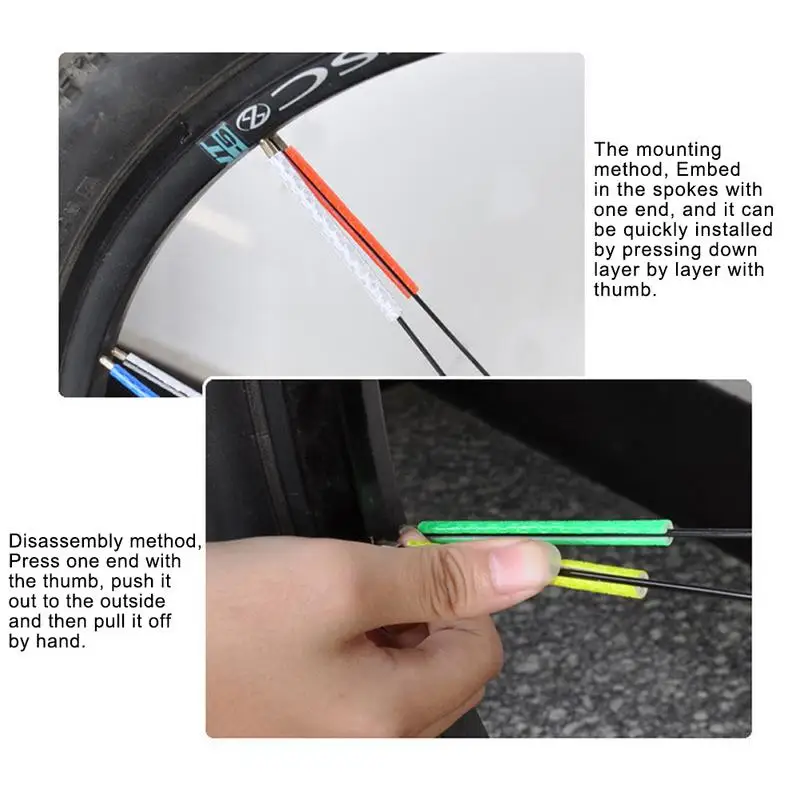 Colorful Bike Reflective Spokes Waterproof UV Resistant Night Riding Safety Warming Bicycle Strips Accessories | Спорт и развлечения