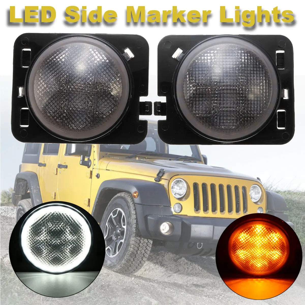2PCS 8W 2000K LED Car Side Marker Lights Turn Signal Lamp for Jeep for Wrangler JK 2007 2008 2009 2010 2011 2012 2013 2014 2015
2PCS 8W 2000K LED Car Side Marker Lights Turn Signal Lamp for Jeep for Wrangler JK 2007 2008 2009 2010 2011 2012 2013 2014 2015