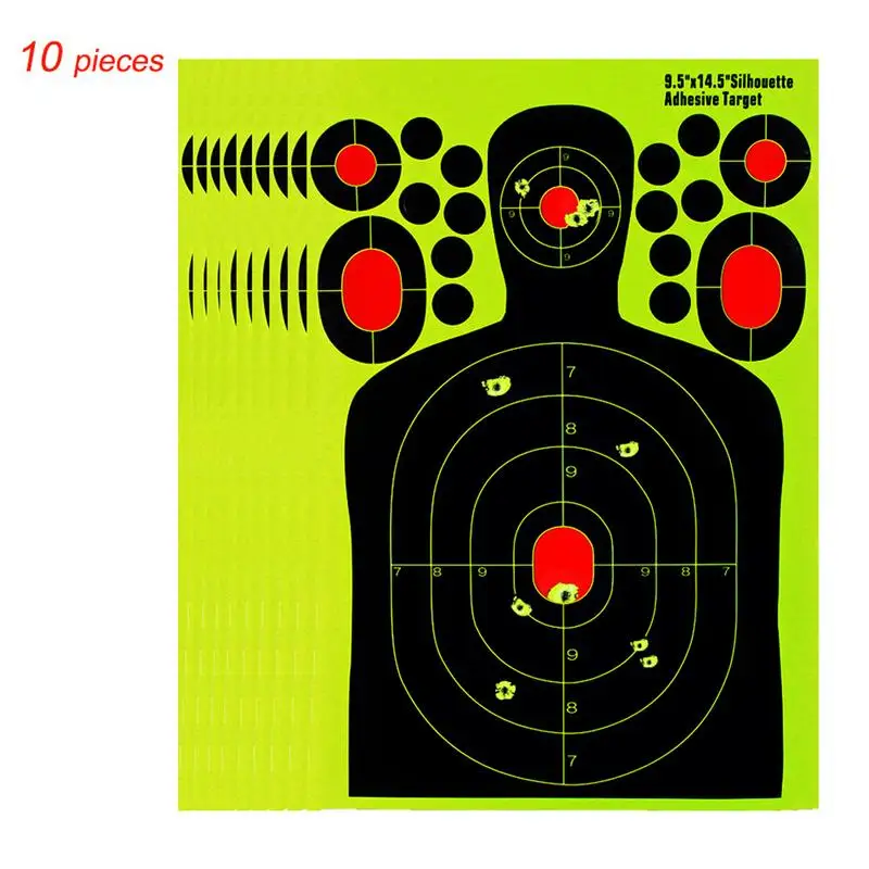 10 pcs human nature hunting Training target paper Fluorescence Sticker Shooting gun target paper Splash effect
10 pcs human nature hunting Training target paper Fluorescence Sticker Shooting gun target paper Splash effect