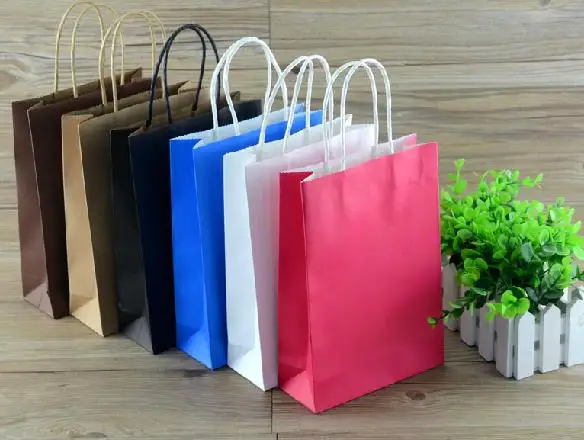 ROCOHANTI 50PCS Colored Glossy Kraft Shopping Bags with Rope Handle Can Custom Logo Printed Free shipping
ROCOHANTI 50PCS Colored Glossy Kraft Shopping Bags with Rope Handle Can Custom Logo Printed Free shipping