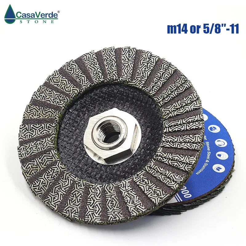 

4.5 inch 115mm with M14 or 5/8-11" diamond electroplated Flap Disc Polishing Wheels For Grinder Dry Wet Flap Disc
