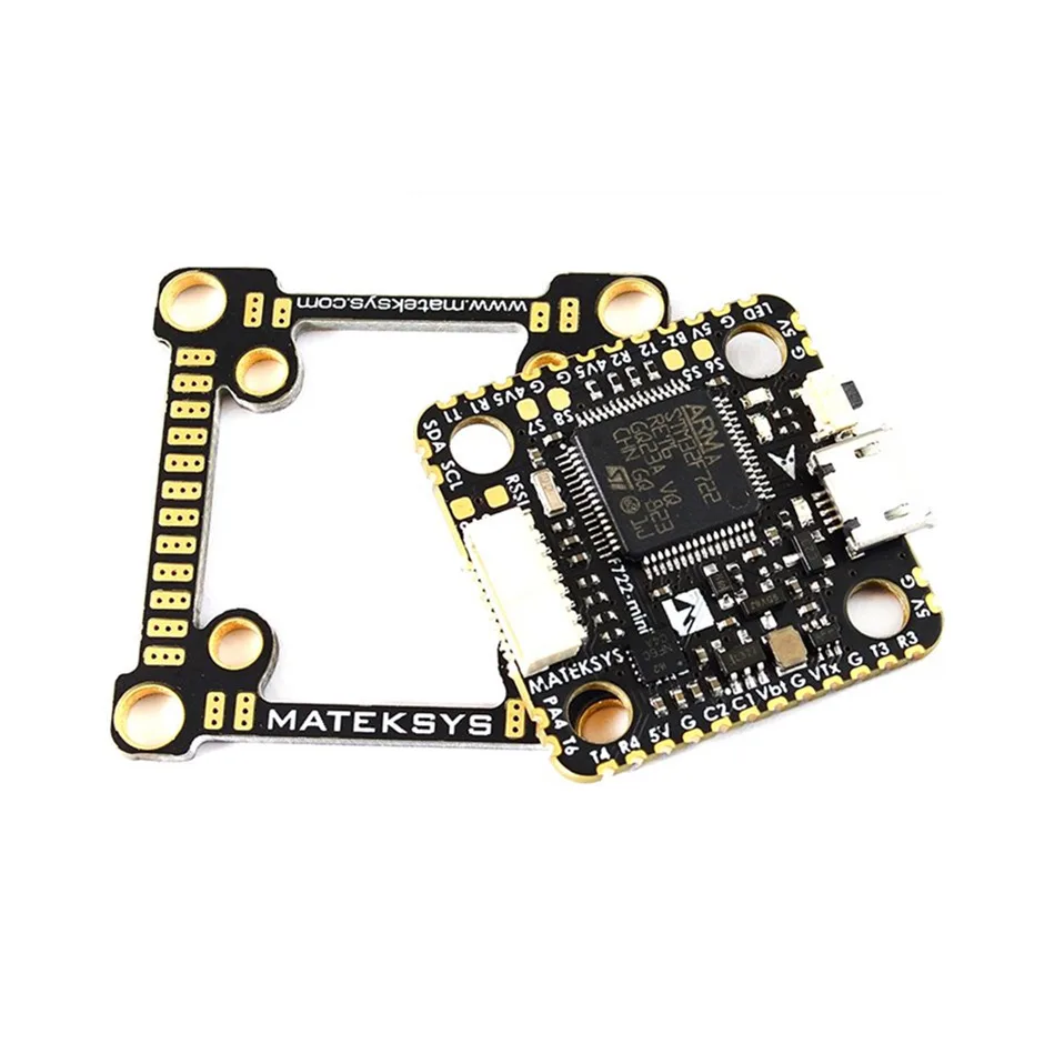 Mateksys Flight Controller F722-mini SE STM32F722RET6 Dual Gyros OSD 32M Flash 5 UARTs 8 DShot 2-8S BEC 5V2A VTX Power Switcher
Mateksys Flight Controller F722-mini SE STM32F722RET6 Dual Gyros OSD 32M Flash 5 UARTs 8 DShot 2-8S BEC 5V2A VTX Power Switcher