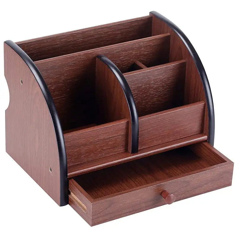 5-Compartment Luxury Brown Wood Office Desktop Organizer / Letter Sorter with Drawer
5-Compartment Luxury Brown Wood Office Desktop Organizer / Letter Sorter with Drawer