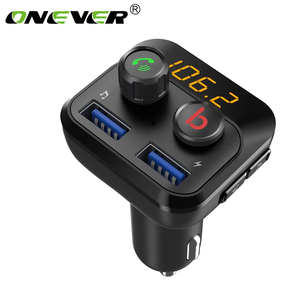 Onever FM Transmitter Modulator Hands-free MP3 Player Bluetooth 5.0 Car Kit Dual USB Fast Charger Adapter Support Bass Control
Onever FM Transmitter Modulator Hands-free MP3 Player Bluetooth 5.0 Car Kit Dual USB Fast Charger Adapter Support Bass Control