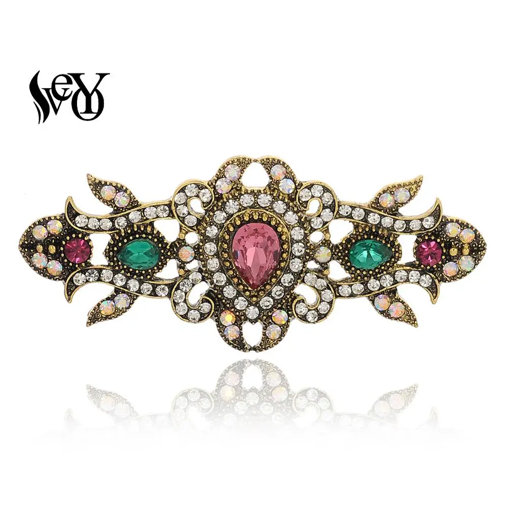 

VEYO Vintage Brooches for Women Geometry Colorfull Corsage Crystal brooch Fashion Jewelry Gift