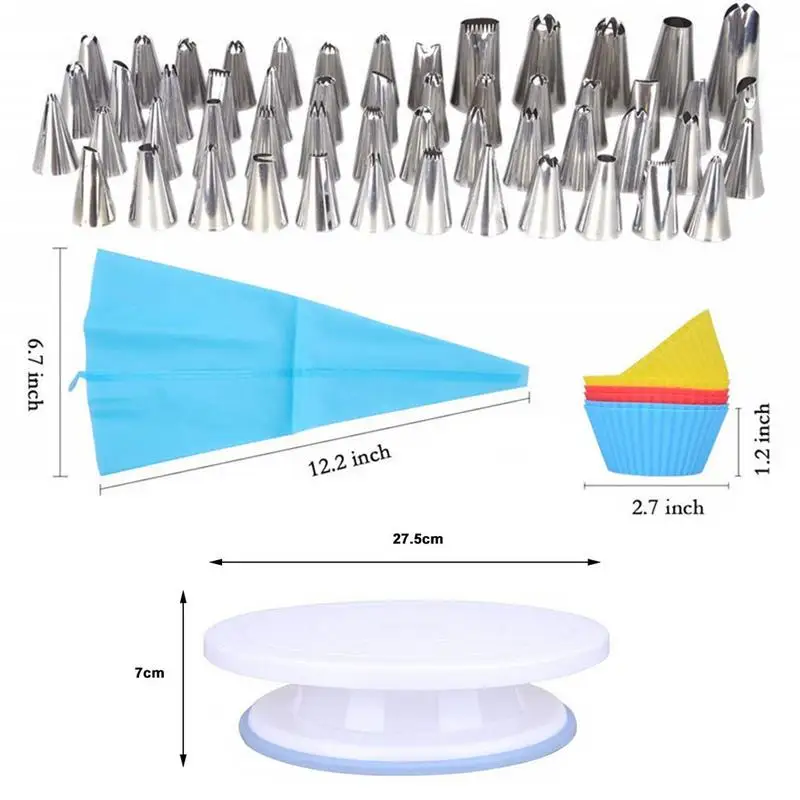 75PCS Cake Decorating Table Set Cake Decorating Tip Turntable Piping Tip Nozzle Pastry Bag Set Kitchen Supplies DIY Baking Tool
75PCS Cake Decorating Table Set Cake Decorating Tip Turntable Piping Tip Nozzle Pastry Bag Set Kitchen Supplies DIY Baking Tool