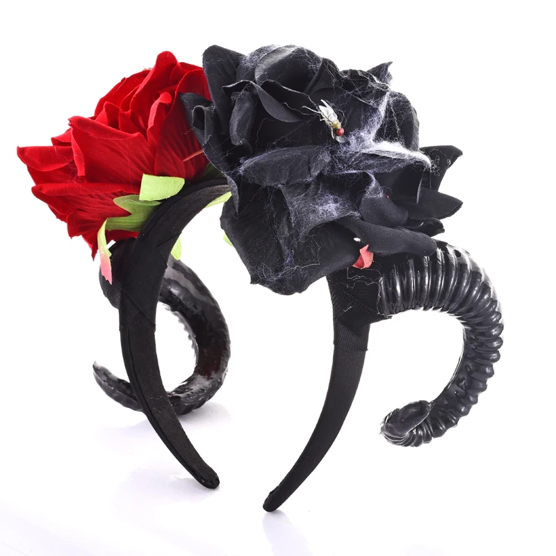 Gothic Sheep Horns Headpiece Women's Headband Roses Floral Hair Accessories For Halloween Carnival Cosplay Show Party Accessory
Gothic Sheep Horns Headpiece Women's Headband Roses Floral Hair Accessories For Halloween Carnival Cosplay Show Party Accessory