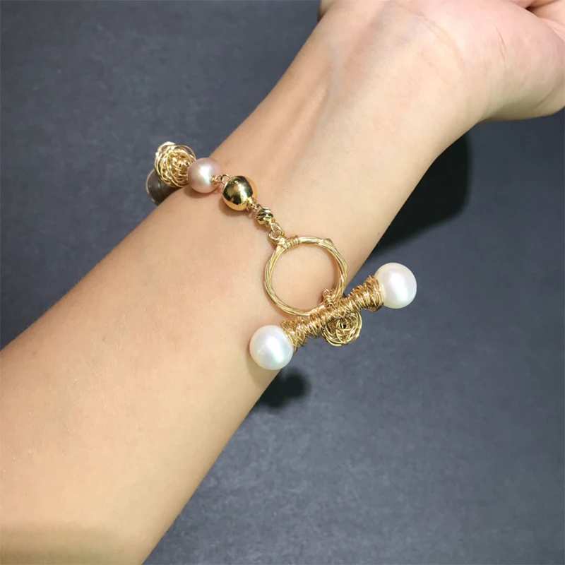 ANI 14K Roll Gold Handmade Women Bracelet Freshwater White Pearl oorbellen Roll Gold boucle d oreille Design Fine Jewelry
ANI 14K Roll Gold Handmade Women Bracelet Freshwater White Pearl oorbellen Roll Gold boucle d oreille Design Fine Jewelry