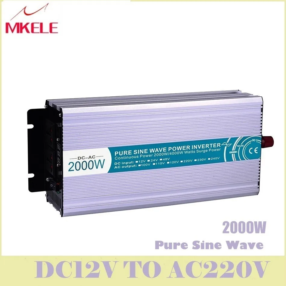 MKP2000 122R высокая эффективность Dc Ac чистая синусоида инвертор 12v 220v 2000w для бытовых