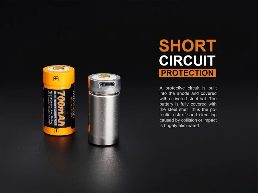 1 pcs Fenix ARB-L16-700UP USB Rechargeable 700mAh Rechargeable Li-ion 16340 RCR123A Battery
1 pcs Fenix ARB-L16-700UP USB Rechargeable 700mAh Rechargeable Li-ion 16340 RCR123A Battery