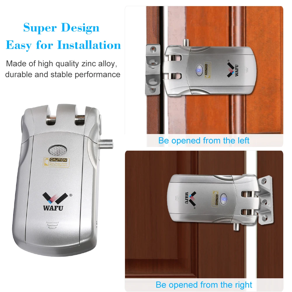 WAFU WF-018 Wireless Remote Control Lock Security Invisible Keyless Door Entry Intelligent Lock Zinc Alloy Metal Smart Door Lock
WAFU WF-018 Wireless Remote Control Lock Security Invisible Keyless Door Entry Intelligent Lock Zinc Alloy Metal Smart Door Lock
