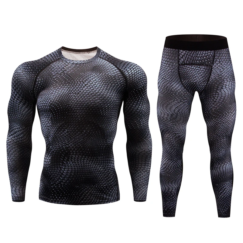 MMA Brand 3D Snake Skin Compression Set Men Long Sleeve Shirt +Pant Men's Running jogging Set Compression Gym Clothing Quick Dry
MMA Brand 3D Snake Skin Compression Set Men Long Sleeve Shirt +Pant Men's Running jogging Set Compression Gym Clothing Quick Dry