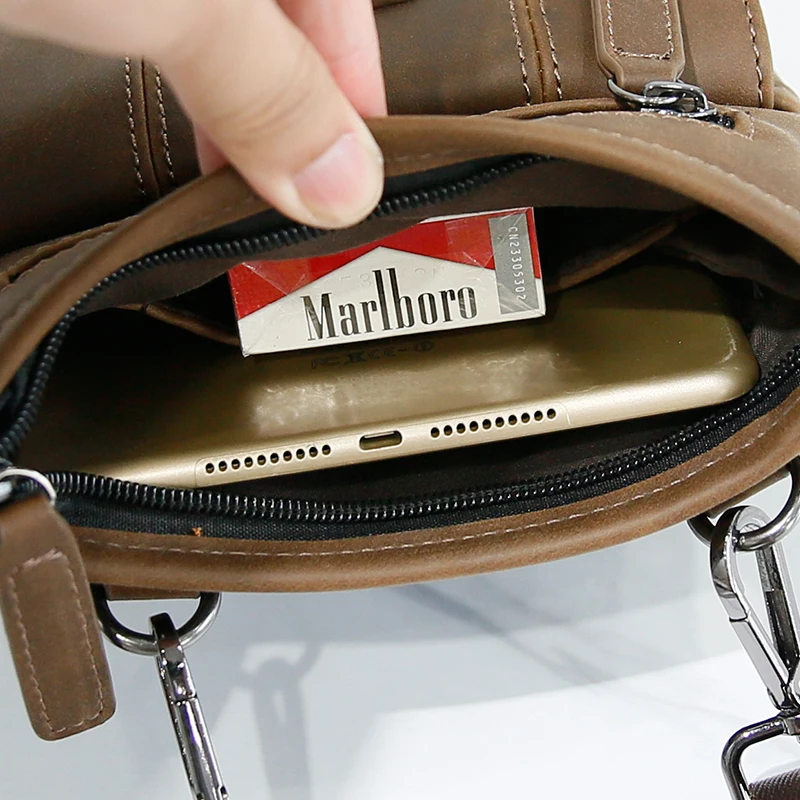 New Fashion Crazy Horse Leather Men's Small Travel Bags Funny Chest Pack Men Waist Pack Hiqh Quality Men Waist Bag Daypack
New Fashion Crazy Horse Leather Men's Small Travel Bags Funny Chest Pack Men Waist Pack Hiqh Quality Men Waist Bag Daypack