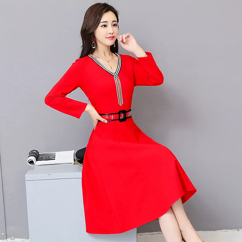 Autumn Fashion Long Sleeve V Lead Exceed Xian Thin Long Fund Temperament Lady Will Pendulum Dress
Autumn Fashion Long Sleeve V Lead Exceed Xian Thin Long Fund Temperament Lady Will Pendulum Dress
