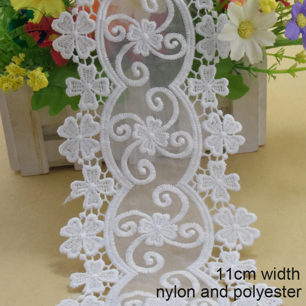 10yards 11cm wide white lace polyester embroid lace sewing ribbon fabric guipure diy trims wedding lace Garment Accessories#3837
10yards 11cm wide white lace polyester embroid lace sewing ribbon fabric guipure diy trims wedding lace Garment Accessories#3837