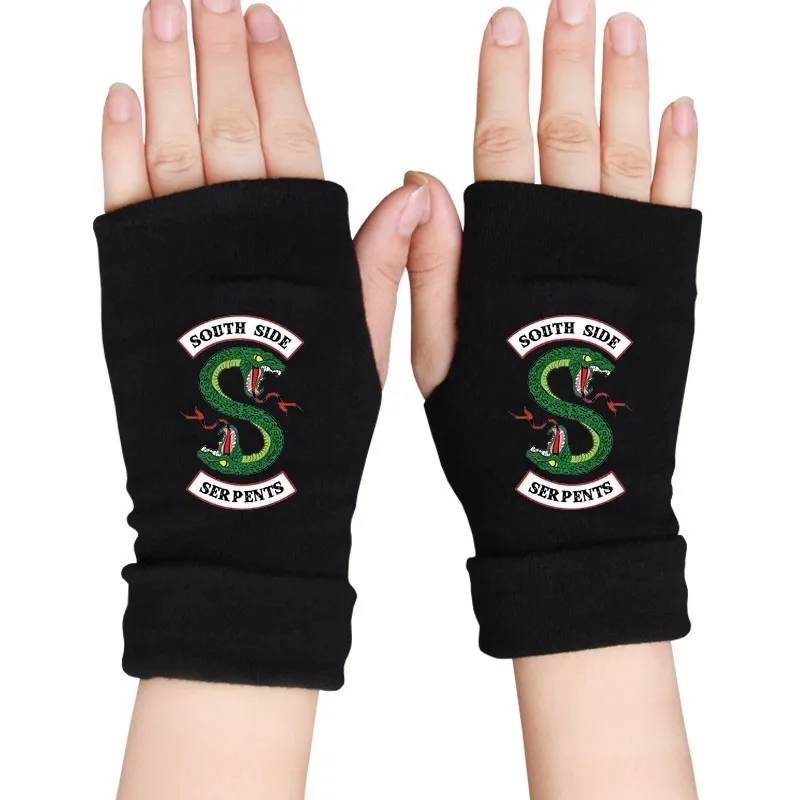 Riverdale Glove South Side Serpents Symbol Knitted Fingerless Black Glove Half Mitten Winter Gloves Unisex Cosplay Costume
Riverdale Glove South Side Serpents Symbol Knitted Fingerless Black Glove Half Mitten Winter Gloves Unisex Cosplay Costume