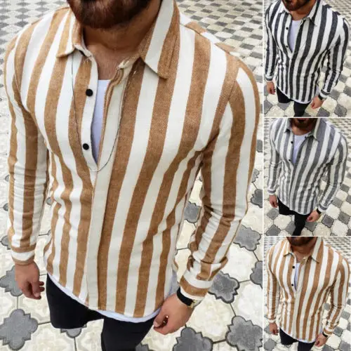 Luxury Fashion Mens Slim Fit Shirt Long Sleeve Dress Shirts Striped Casual Shirt Tops 2019
Luxury Fashion Mens Slim Fit Shirt Long Sleeve Dress Shirts Striped Casual Shirt Tops 2019