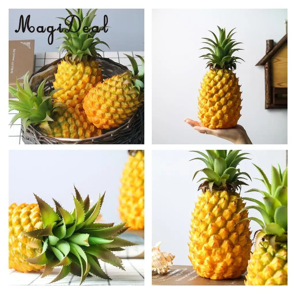 

MagiDeal 23cm Lifelike Artificial Pineapple Plastic Decorative Fruits Food, Kitchen Dining Display Tabletop Ornament Craft Gift