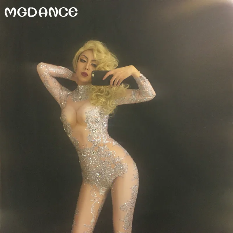 New Women Sexy Silver Flower Pattern Jumpsuit Full Sparkling Crystals leotard Bling Clothing Nightclub Party Singer Costume
New Women Sexy Silver Flower Pattern Jumpsuit Full Sparkling Crystals leotard Bling Clothing Nightclub Party Singer Costume
