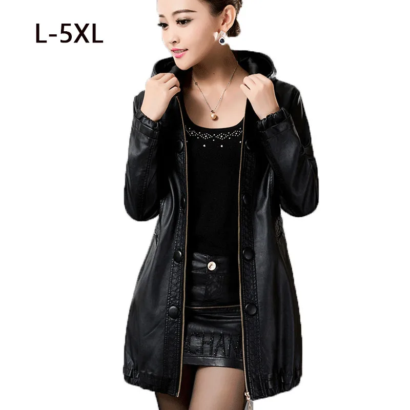 2019 Winter 5xl Plus Size Leather Coat Women Skin Imitation Sheepskin Autumn Black Hooded Casual Long Coat Female Leather Jacket
2019 Winter 5xl Plus Size Leather Coat Women Skin Imitation Sheepskin Autumn Black Hooded Casual Long Coat Female Leather Jacket