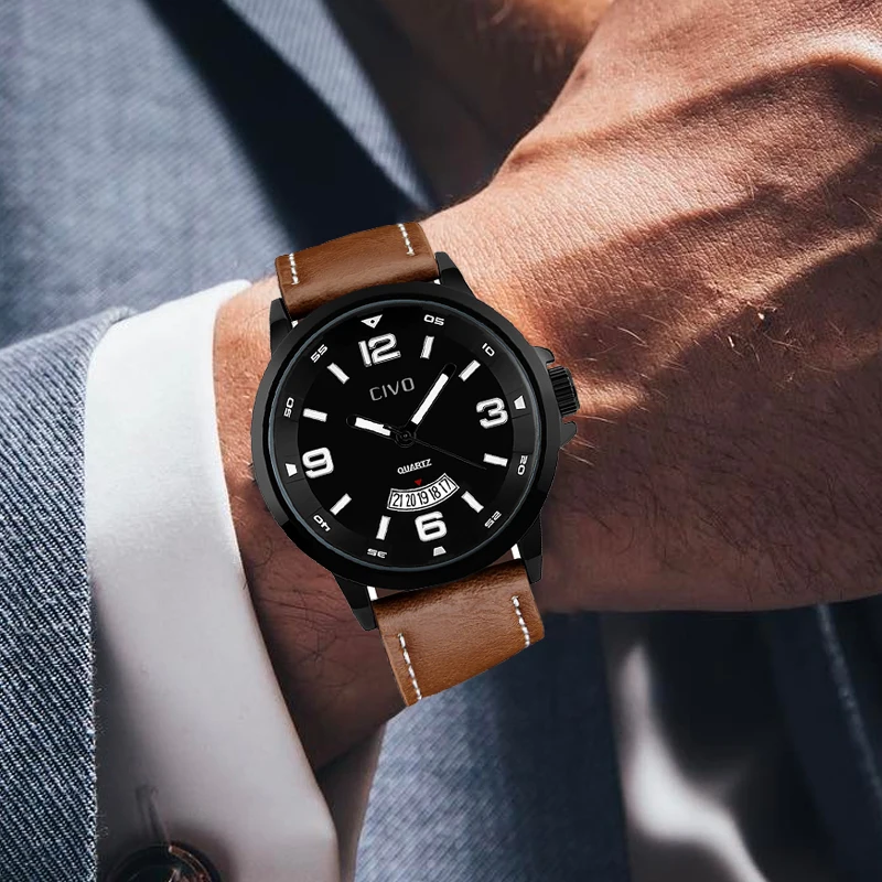 CIVO Waterproof Business Watches Relogio Masculino Analogue Quartz Watch Date Calendar Wristwatch Men Clock Mens Watches
CIVO Waterproof Business Watches Relogio Masculino Analogue Quartz Watch Date Calendar Wristwatch Men Clock Mens Watches