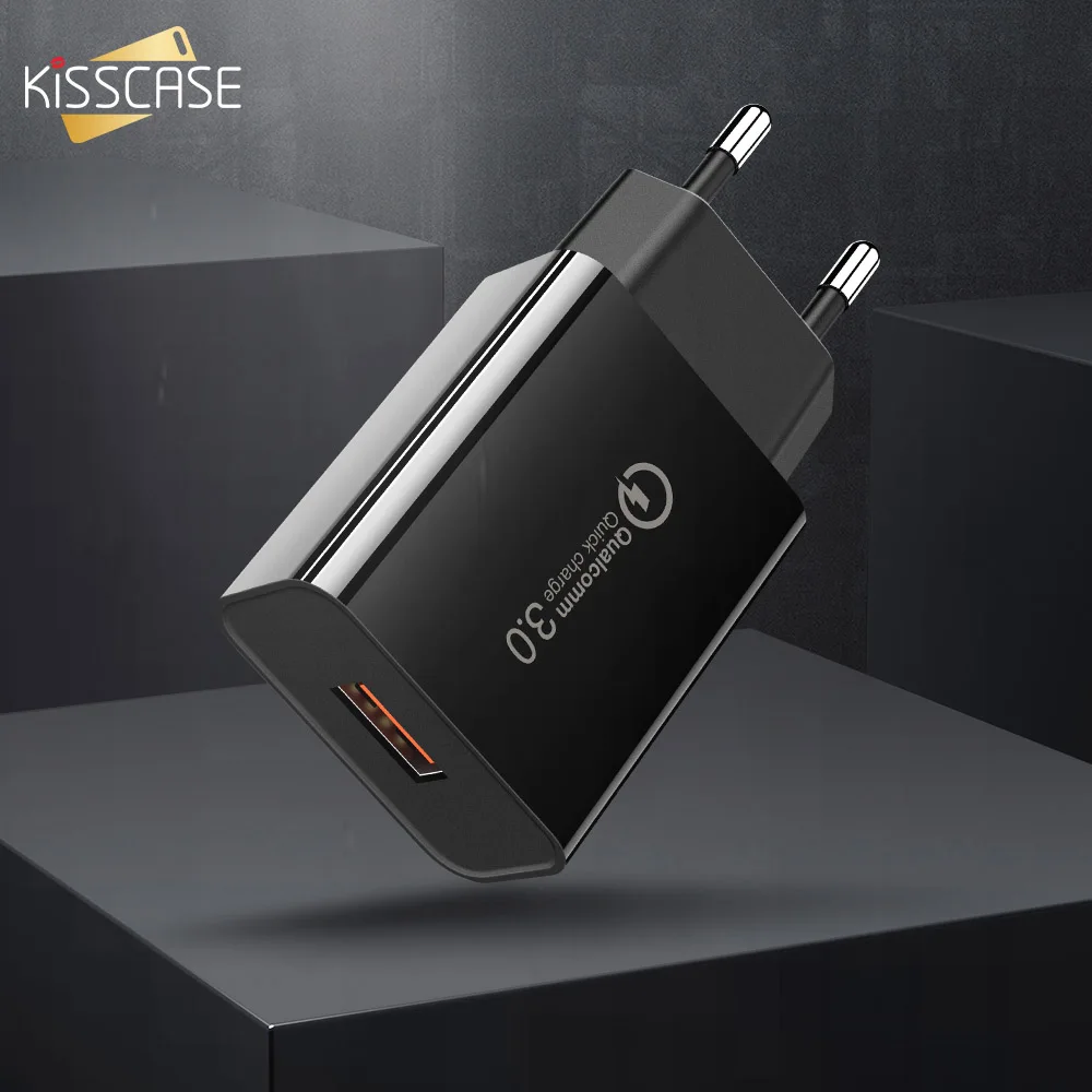 KISSCASE QC 3 0 USB быстрая зарядка Универсальный мобильный телефон для iPhone MAX XR X