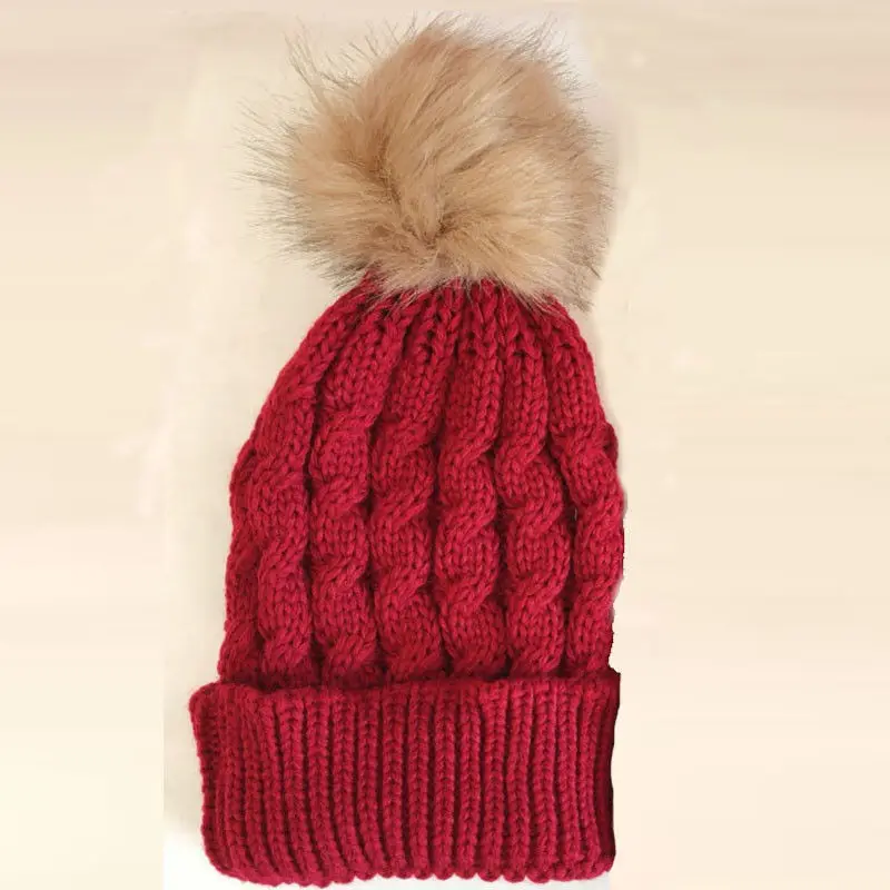 Детская вязаная шапка с помпоном из искусственного меха, на осень/зиму
Детская вязаная шапка с помпоном из искусственного меха, на осень/зиму