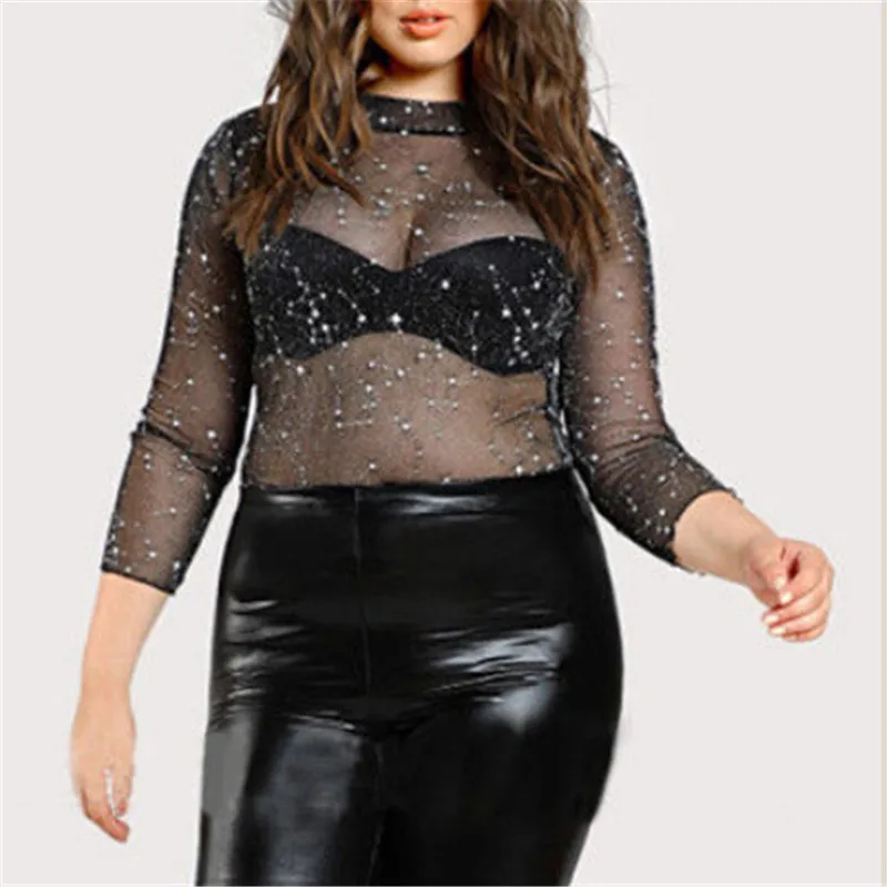 hirigin Sexy Women Mesh Sheer See-through Blouse Black Long Sleeve Tops Turtleneck Shirt Blouses for women female
hirigin Sexy Women Mesh Sheer See-through Blouse Black Long Sleeve Tops Turtleneck Shirt Blouses for women female