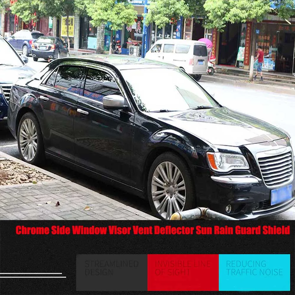 Brand New 1 Set Windows Chrome Vent Visors Rain Guard Sun Shield Deflectors For Chrysler 300C 2011-2018
Brand New 1 Set Windows Chrome Vent Visors Rain Guard Sun Shield Deflectors For Chrysler 300C 2011-2018