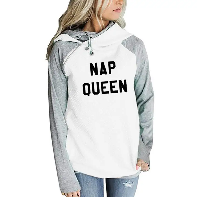 Nap Queen Letters Print Zipper Decoration Hoodies For Women Tops Hoodies Women Sweatshirt Femmes Pattern Casual Cotton Loose And
Nap Queen Letters Print Zipper Decoration Hoodies For Women Tops Hoodies Women Sweatshirt Femmes Pattern Casual Cotton Loose And