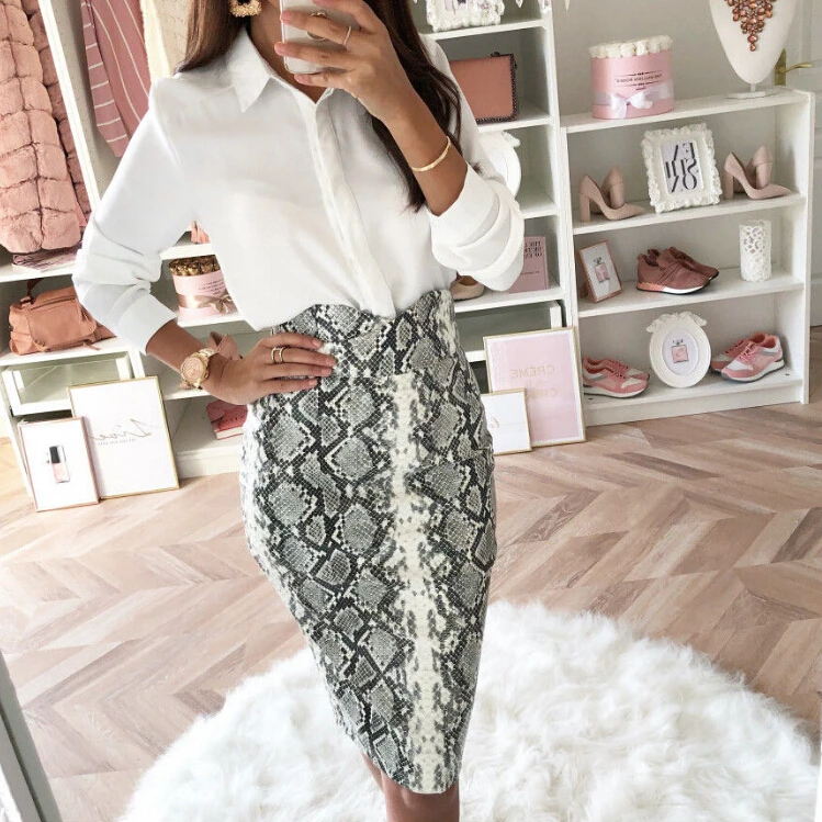 Ladies Women Bodycon High Waist Snake Printed Skirts Vintage Long Skirts Pencil Sexy Fashion Skirt
Ladies Women Bodycon High Waist Snake Printed Skirts Vintage Long Skirts Pencil Sexy Fashion Skirt