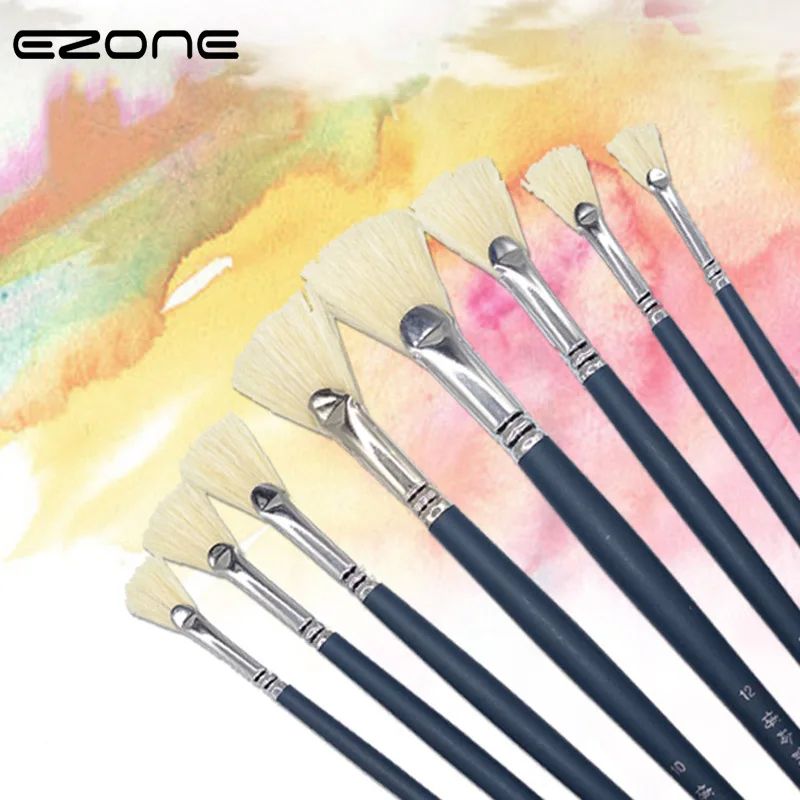 EZONE Watercolor Brushes Oil Painting Brushes Bristle Hair Fan Paint Brush Different Size Gouache Acrylic Painting Art Supply
EZONE Watercolor Brushes Oil Painting Brushes Bristle Hair Fan Paint Brush Different Size Gouache Acrylic Painting Art Supply