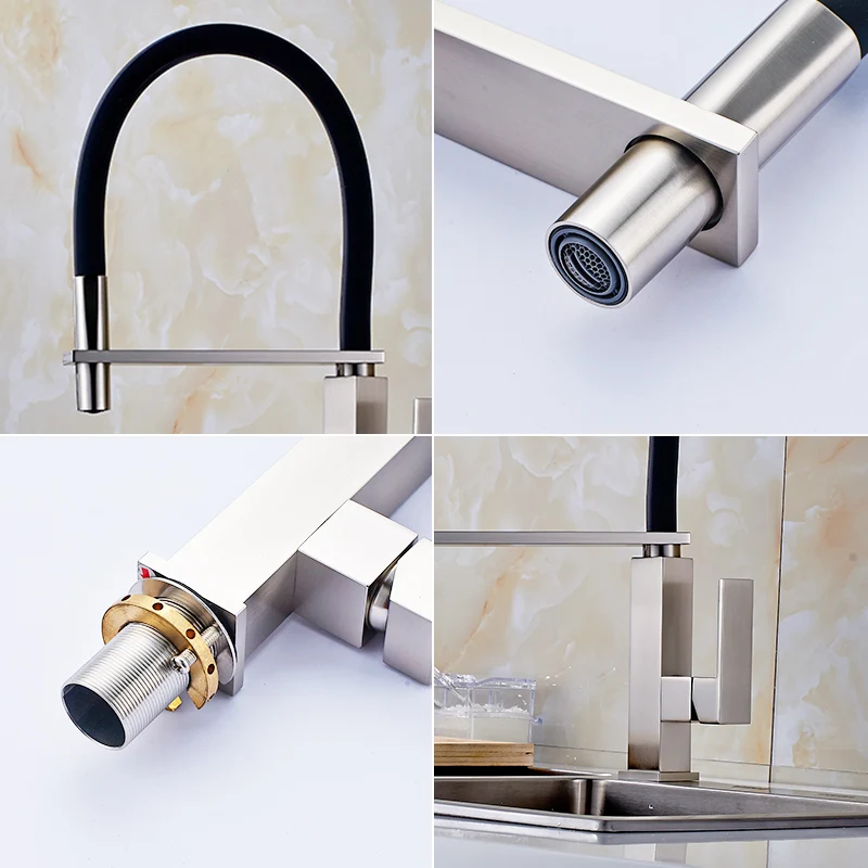 kitchen Taps Mixer 360 Degree Swivel 100% Solid Brass Single Handle Mixer Sink Faucets Brushed Kitchen Faucets
kitchen Taps Mixer 360 Degree Swivel 100% Solid Brass Single Handle Mixer Sink Faucets Brushed Kitchen Faucets