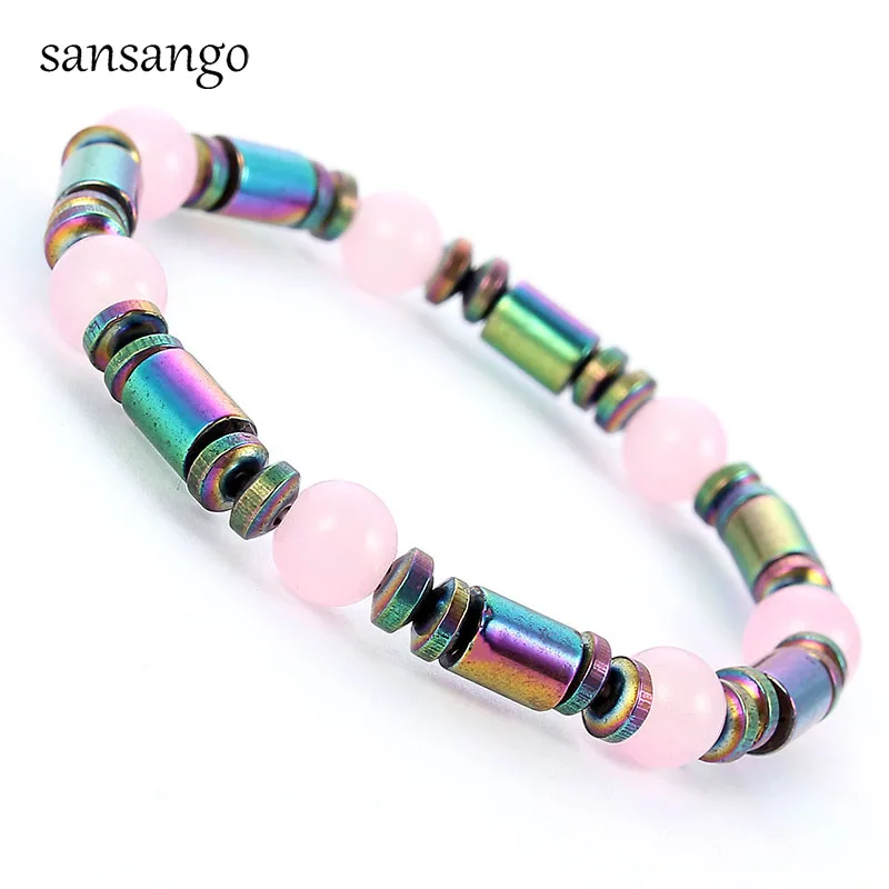 Natural Stone Colorful Hematite Weak Magnet Bracelet Hematite Metal Health Care Magnetic Therapy Bracelets For Women Men Jewelry
Natural Stone Colorful Hematite Weak Magnet Bracelet Hematite Metal Health Care Magnetic Therapy Bracelets For Women Men Jewelry