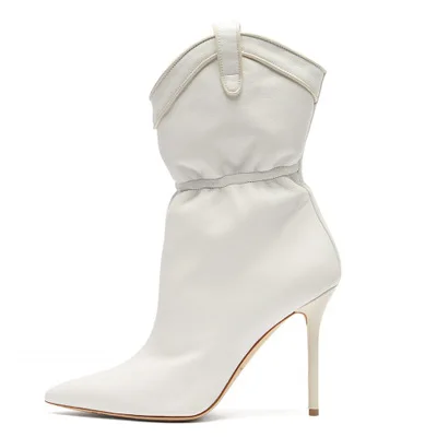 Fashion Style Women Solid White Pointed Toe Short Boots Fall Winter Slip On Ankle Stretch Boots High Thin Heels High Quality
Fashion Style Women Solid White Pointed Toe Short Boots Fall Winter Slip On Ankle Stretch Boots High Thin Heels High Quality