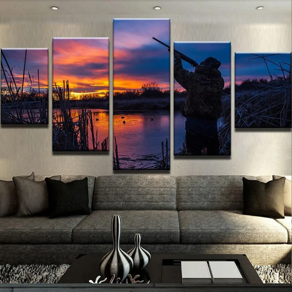 5 Piece HD Print Large Duck Hunters Sunset Picture Cuadros Landscape Canvas Wall Art Home Decor For Living Room Canvas Painting
5 Piece HD Print Large Duck Hunters Sunset Picture Cuadros Landscape Canvas Wall Art Home Decor For Living Room Canvas Painting
