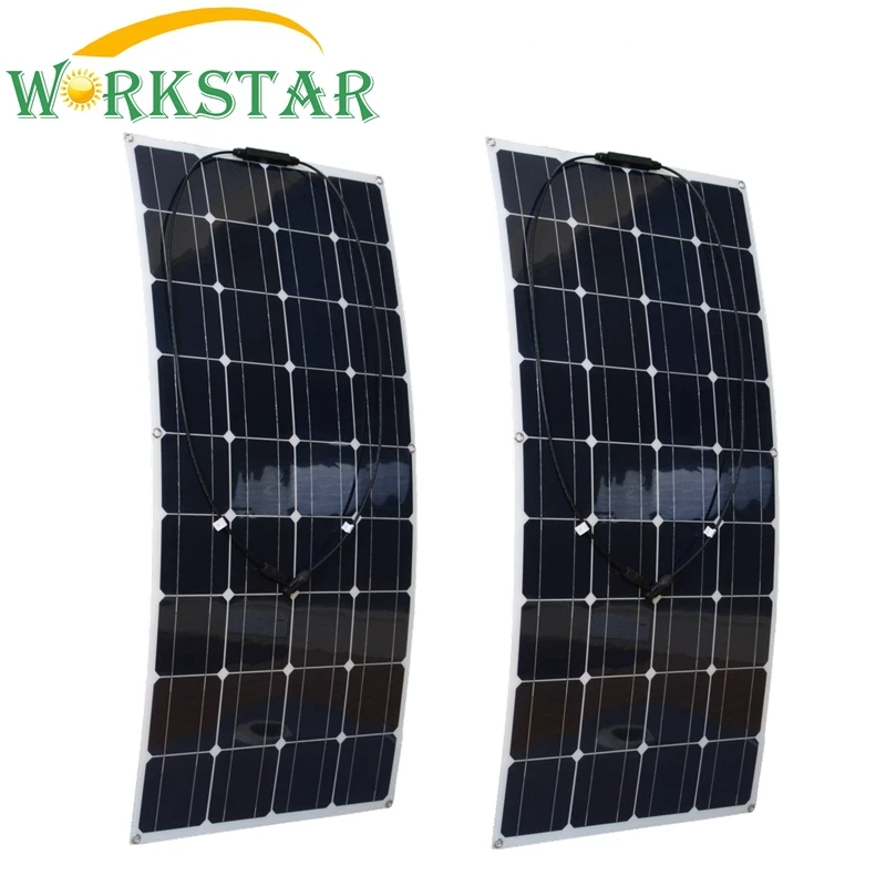 WORKSTAR 2*100W Flexible Solar Panels 100w Solar Charger RV/Boat 200w Solar Power System 12V Solar Charger solar cell
WORKSTAR 2*100W Flexible Solar Panels 100w Solar Charger RV/Boat 200w Solar Power System 12V Solar Charger solar cell