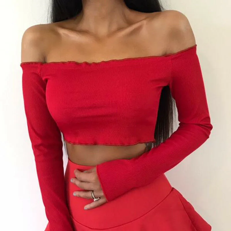 Fashional Women Summer Casual Tees Tops Sexy Off Shoulder Tank High Quality Soft Cotton Blend Short Top Long Sleeve Elastic Tops
Fashional Women Summer Casual Tees Tops Sexy Off Shoulder Tank High Quality Soft Cotton Blend Short Top Long Sleeve Elastic Tops