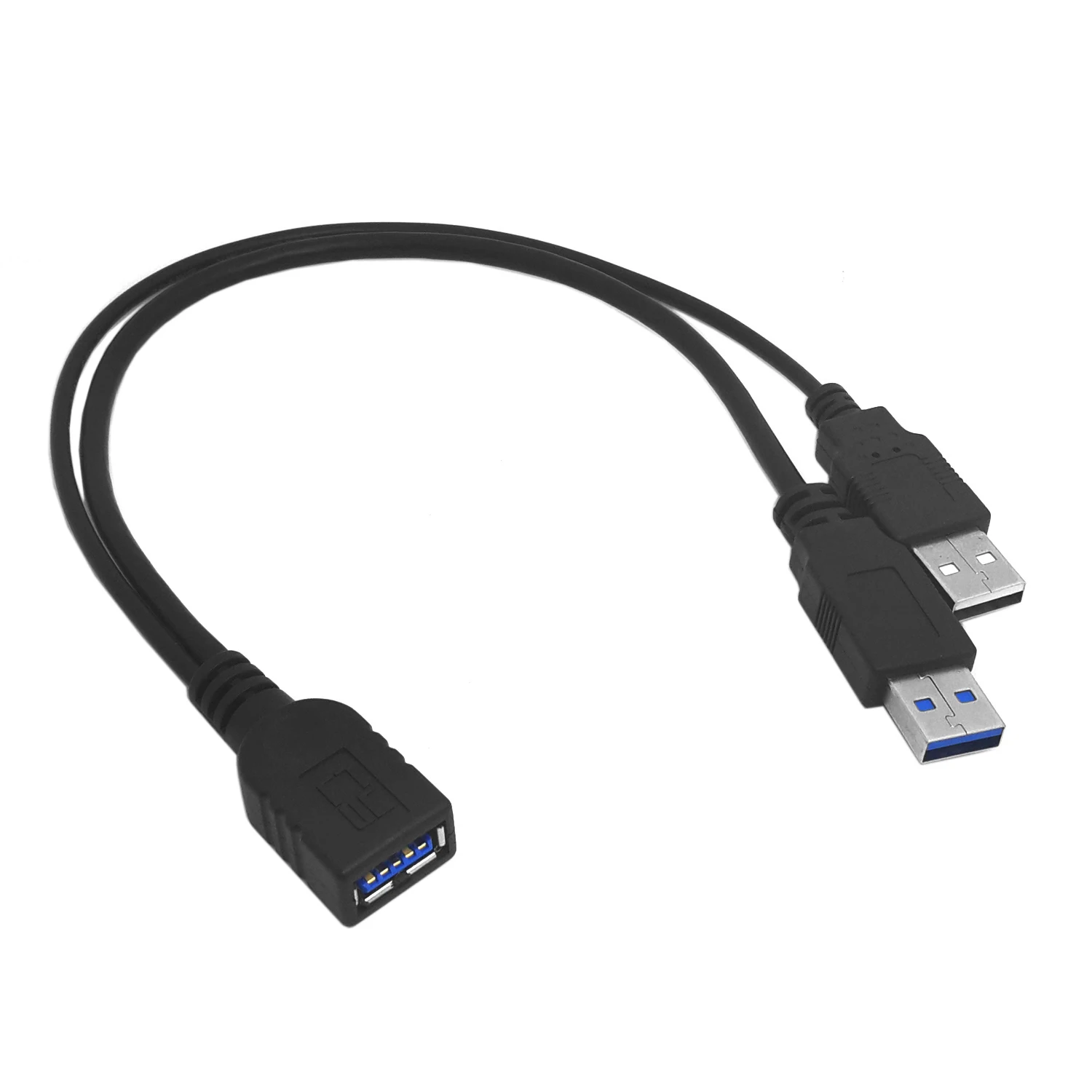 CYSM USB 3.0 Female to Dual USB Male Extra Power Data Y Extension Cable for 2.5" Mobile Hard Disk Black Color 30cm
CYSM USB 3.0 Female to Dual USB Male Extra Power Data Y Extension Cable for 2.5" Mobile Hard Disk Black Color 30cm